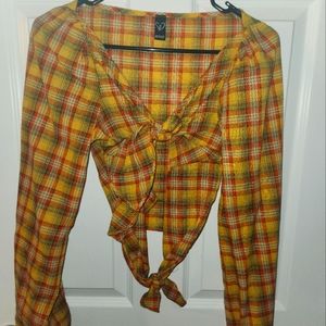 Plaid Crop Top/ Yellow and Orange